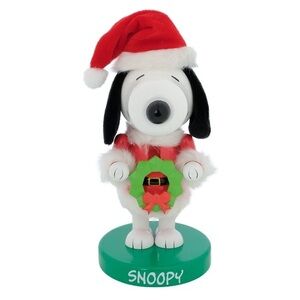 NWT. PEANUTS Snoopy 8.5” Nutcracker with Santa Hat